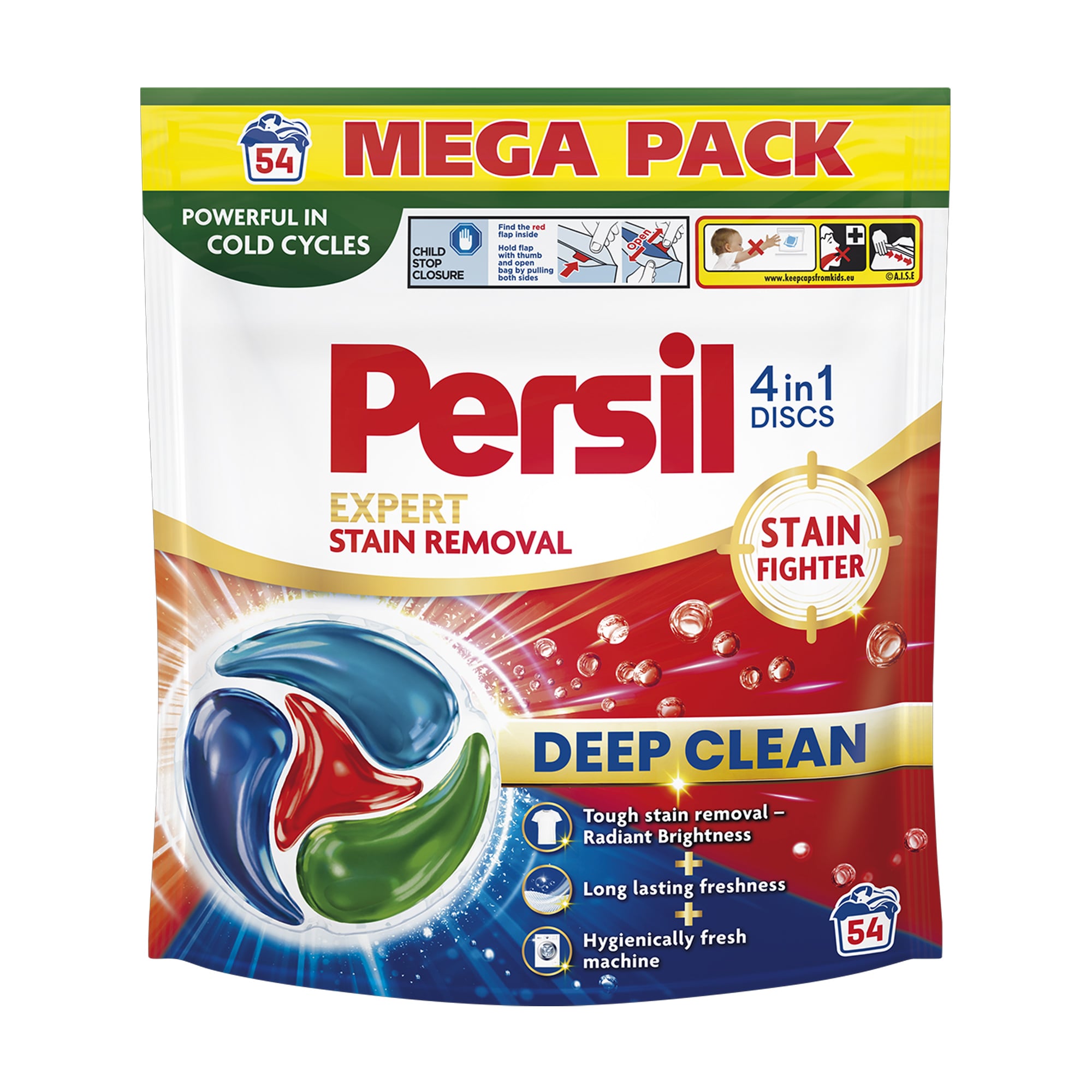 Диски для прання Persil Expert Stain Removal 4 in 1 Discs Deep Clean, 54 цикли прання, 54 шт
